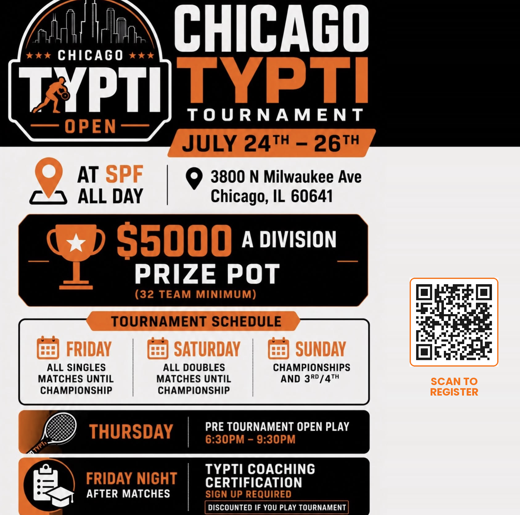 Chicago TYPTI Open flyer &mdash; SPF, Chicago IL, July 24-26